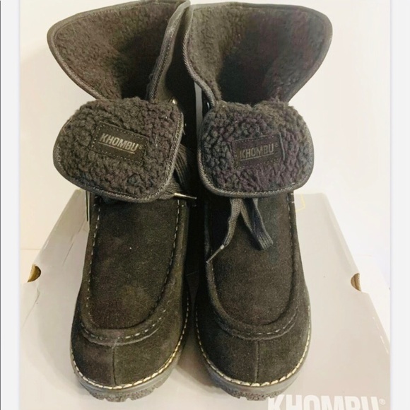 KHOMBU Sasha All Weather Suede Wedge Lace Up Boot - Picture 8 of 11